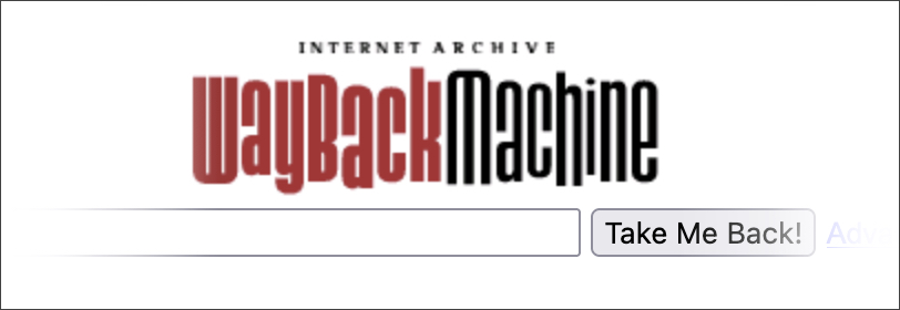 wayback machine logo and search box as seen on the site circa 2001